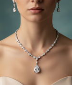Dewdrop Solitaire Station Necklace Set