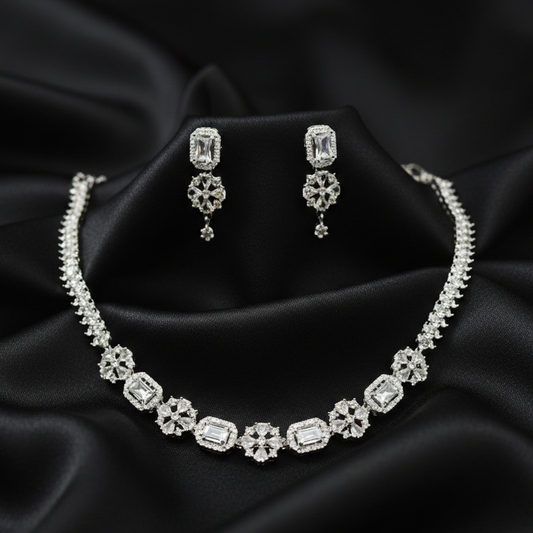 Celestial Flora Tennis Necklace Set