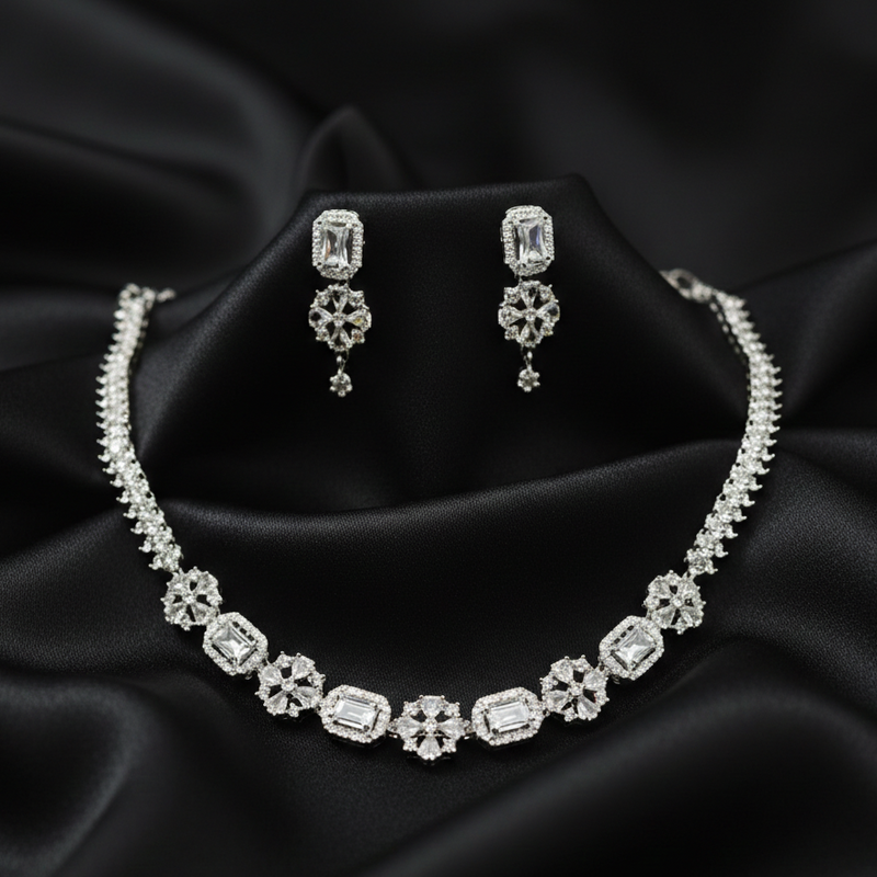 Celestial Flora Tennis Necklace Set