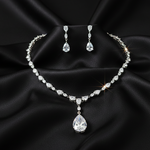 Dewdrop Solitaire Station Necklace Set