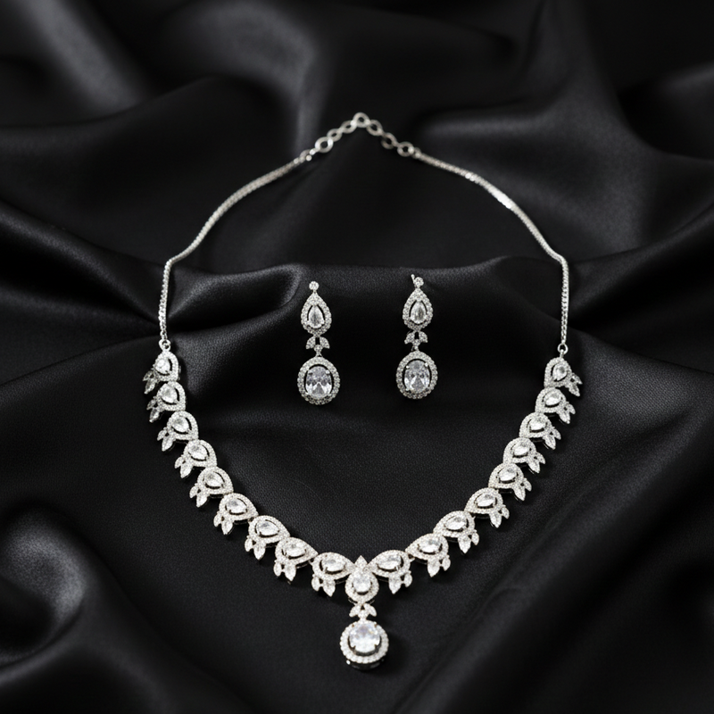 Aurora Halo Teardrop Necklace Set