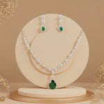 Dewdrop Solitaire Station Necklace Set