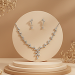 Frosted Bloom Asymmetry Necklace Set