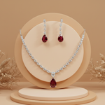 Dewdrop Solitaire Station Necklace Set