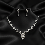Frosted Bloom Asymmetry Necklace Set