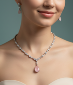 Dewdrop Solitaire Station Necklace Set