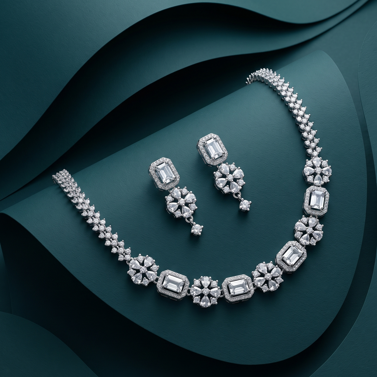 Celestial Flora Tennis Necklace Set