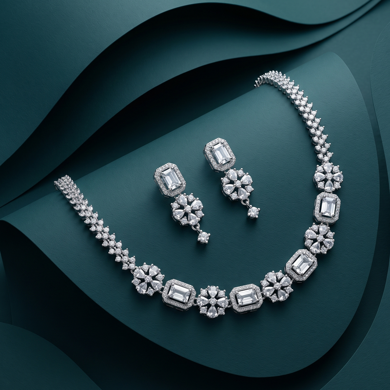 Celestial Flora Tennis Necklace Set
